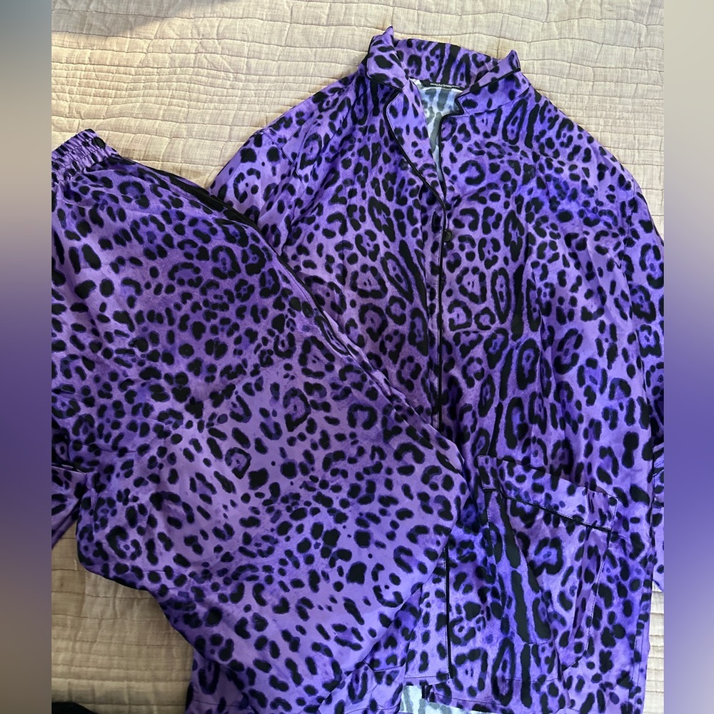 Dolce & Gabbana Silk Animal Print Pajamas